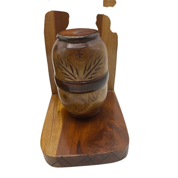 MCM Handmade wood bookends‎ 70s - Picture 3 of 8